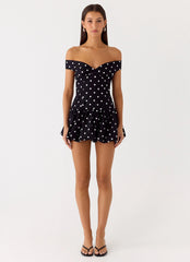 Endless Romance Mini Dress Black Polkadot