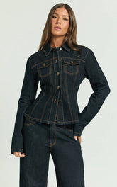 Lioness - Rider Denim Jacket in Dark Denim