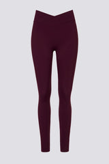Soft Active V-Waist Leggings in Burgundy