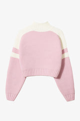 Knit Logo Cropped Jumper in Powder Pink