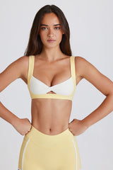 Soft Active Twist-Front Sports Bra in Lemon