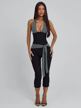 Lucy'S Malani Capri Jumpsuit Black Stripe