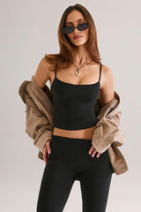Modal Scoop-Neck Tank Top in Black