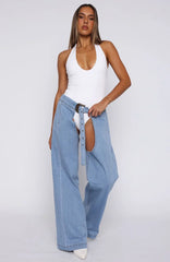 She's Most Wanted Denim Chaps Light Blue