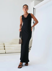 Make Memories Cowl Neck Maxi Dress Black