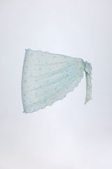 Side-Tie Sarong in Blue Floral