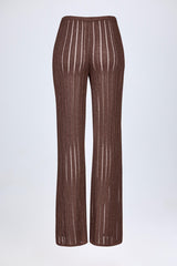Mid-Rise Flared Trousers in Bronze