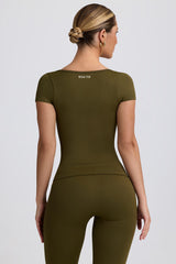Super Sculpt Seamless T-Shirt in Dark Green