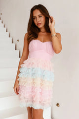Rainbow Dreams Tulle Mini Dress Pink