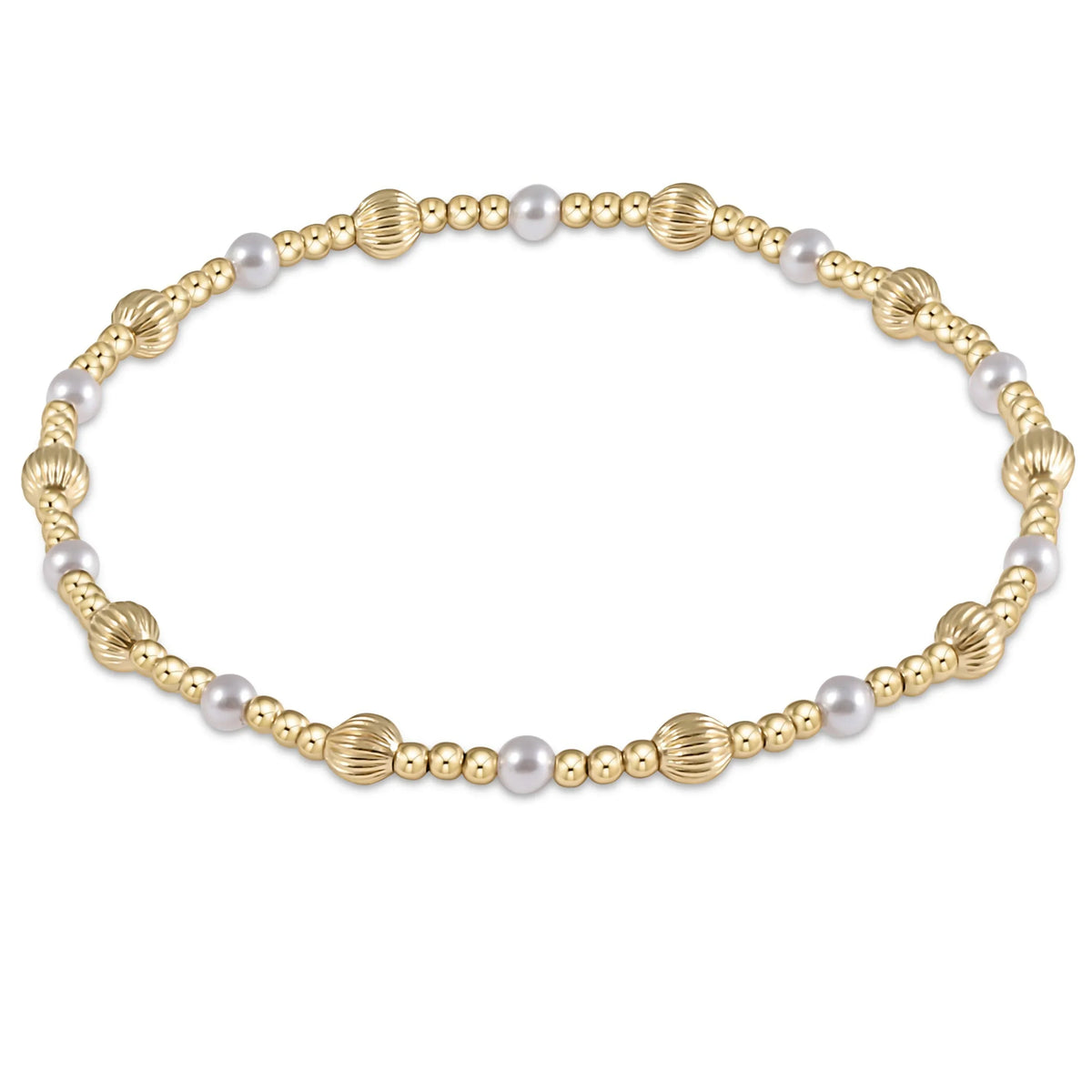 Dignity Sincerity Gold 4mm Bracelet - Pearl