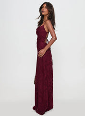 Celena Maxi Dress Burgundy Burnout Petite