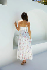 Luminous Field Floral Maxi Dress White