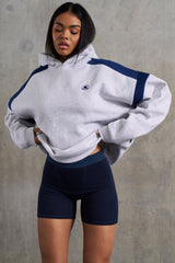 Cotton Fleece Oversized Hoodie in Heather Grey
