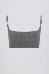 Square-Neck Bralette in Dark Grey