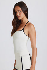 Soft Active Cross-Back Tank Top in Ivory