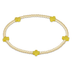 Signature Cross Small 2mm Gold Bracelet