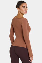 ButterCloudâ„˘ Long-Sleeve Top in Cocoa